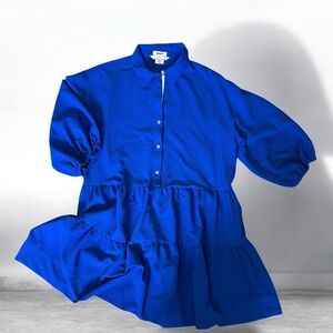 DKNY Royal Blue Textured Mini Dress